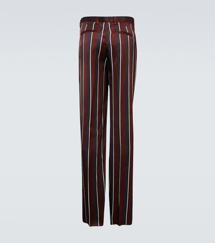 Pantalon droit rayé à taille haute en crêpe - Versace - Modalova