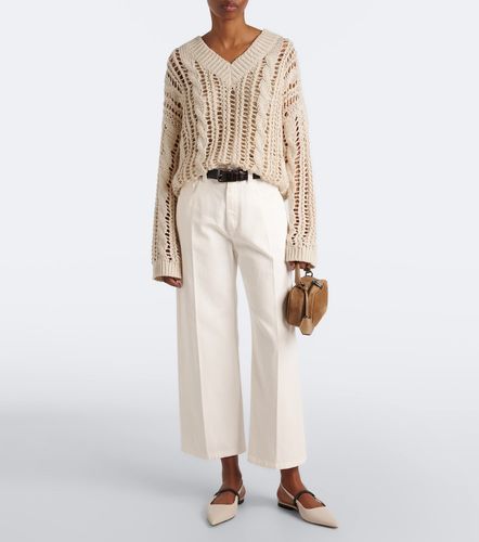 Pantalon droit à taille mi-haute en coton - Brunello Cucinelli - Modalova