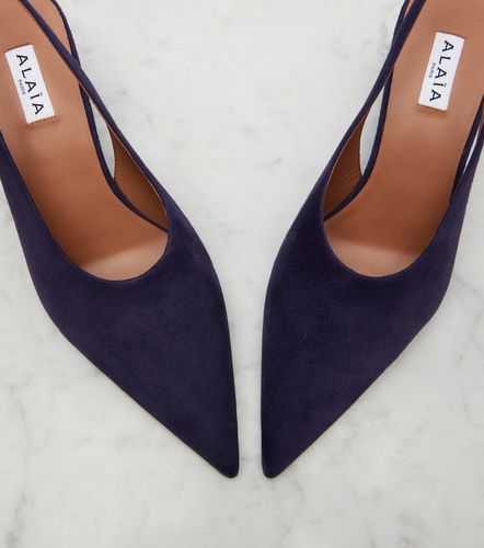 Alaïa Escarpins slingback compensés Cube en daim - Alaia - Modalova