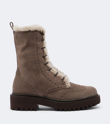 Bottines en daim et shearling - Brunello Cucinelli - Modalova