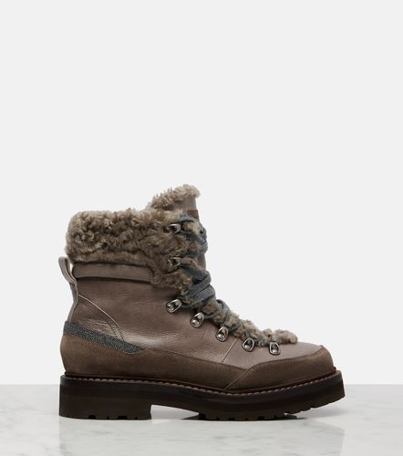 Bottines en cuir et shearling - Brunello Cucinelli - Modalova