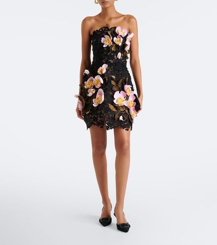 Robe bustier en guipure à appliqués - Oscar de la Renta - Modalova