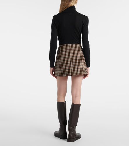 Jupe portefeuille en laine à carreaux - Ganni - Modalova