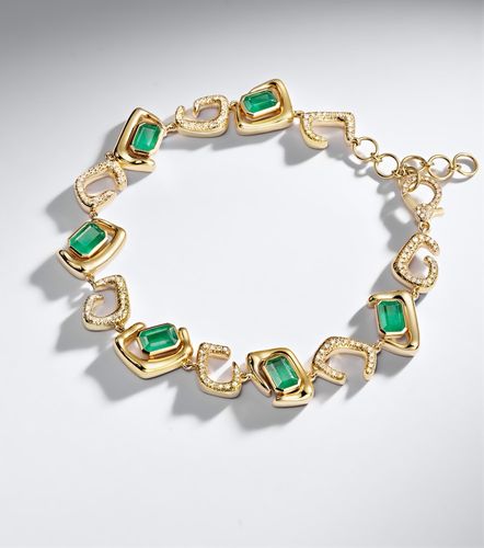Bracelet en or 18 ct, émeraudes et diamants - Shay Jewelry - Modalova