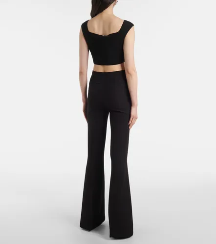 Pantalon évasé Halluana à taille haute en crêpe - Safiyaa - Modalova