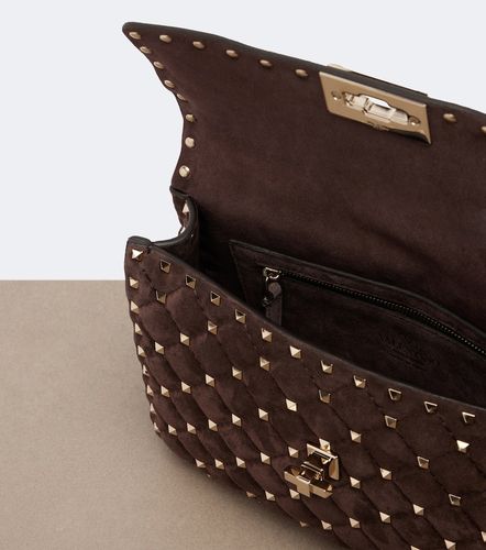 Sac à main Rockstud Spike Medium en daim - Valentino Garavani - Modalova
