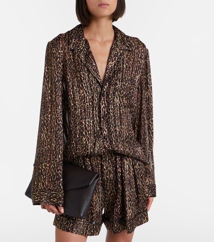 Blouse en soie à imprimé léopard - Saint Laurent - Modalova