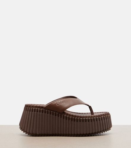Chloé Mules compensées Nama en cuir - Chloe - Modalova