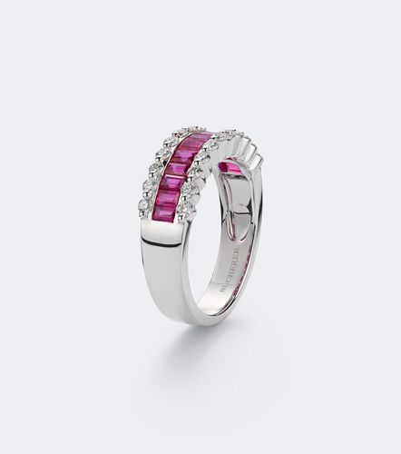 Bague Baguette Love en or blanc 18 ct, rubis et diamants - Bucherer Fine Jewellery - Modalova