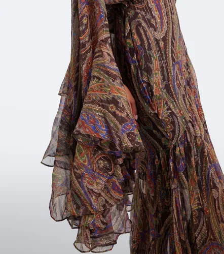 Etro Robe longue en soie mélangée - Etro - Modalova