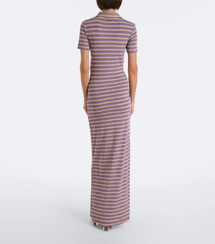 Robe longue à rayures et découpes - Rabanne - Modalova