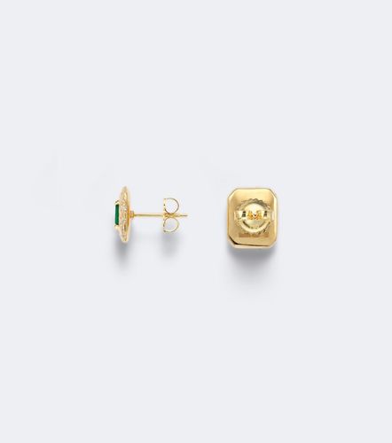 Boucles d'oreilles Halo Portrait en or 18 ct, diamants et émeraudes - Suzanne Kalan - Modalova