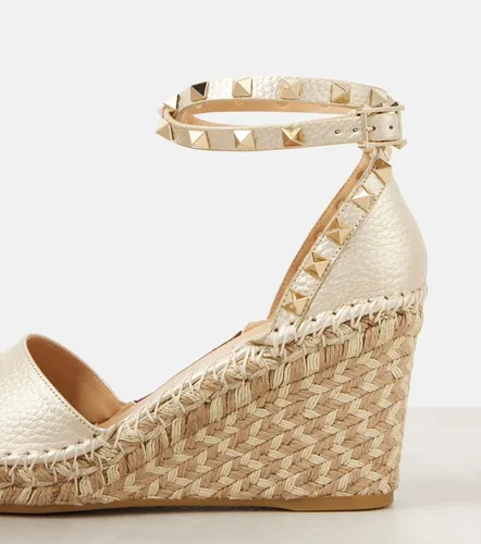 Espadrilles compensées Rockstud en cuir - Valentino Garavani - Modalova