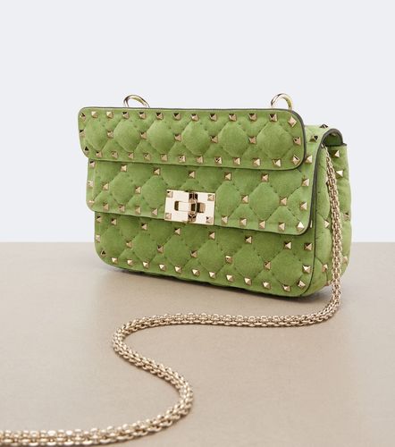 Sac à main Rockstud Spike Small en daim - Valentino Garavani - Modalova