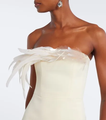 Robe longue bustier à plumes - David Koma - Modalova