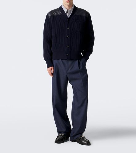 Cardigan en laine, cachemire et cuir - Bottega Veneta - Modalova