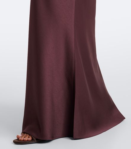 Robe longue Maeve en satin à dentelle - De La Vali - Modalova