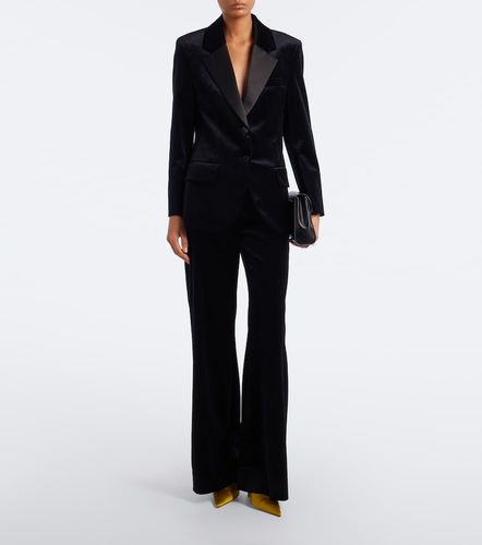 Pantalon évasé Alina en coton mélangé - Victoria Beckham - Modalova