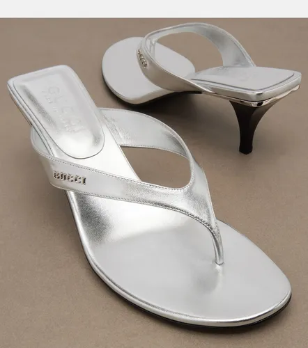 Mules Vittoria en cuir métallisé - Gucci - Modalova