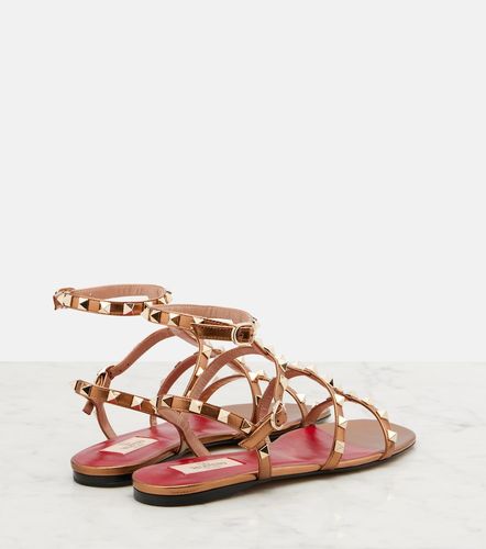 Sandales Rockstud en cuir métallisé - Valentino Garavani - Modalova
