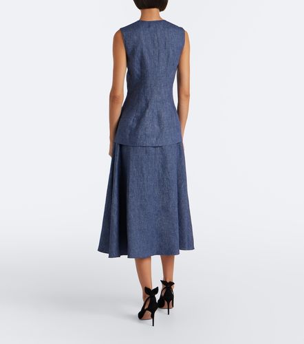 Jupe midi en lin mélangé - Carolina Herrera - Modalova