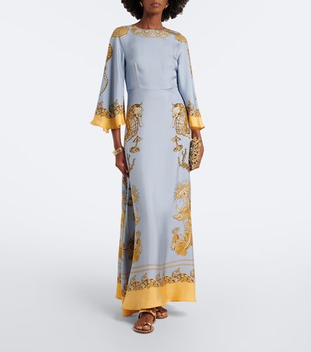 Robe longue Sorella en soie à imprimé - La DoubleJ - Modalova