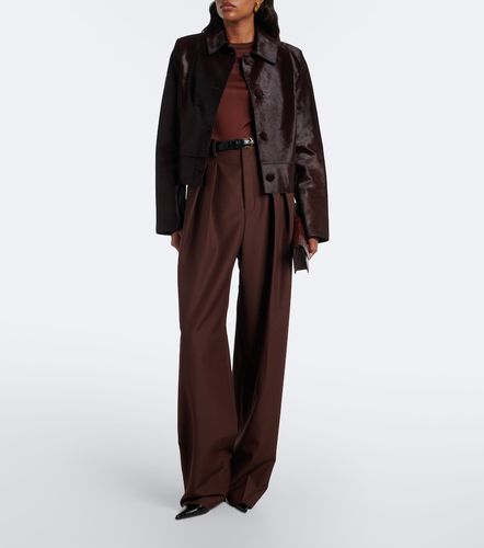 Veste Hadley en cuir façon poulain - Nour Hammour - Modalova