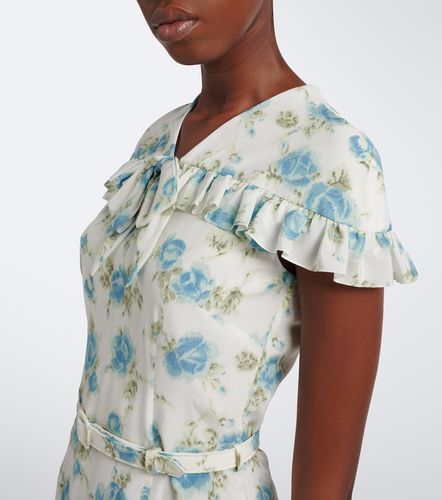 Robe midi en soie à fleurs - Alessandra Rich - Modalova