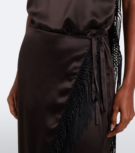 Robe longue Lula en soie à franges - SIR - Modalova
