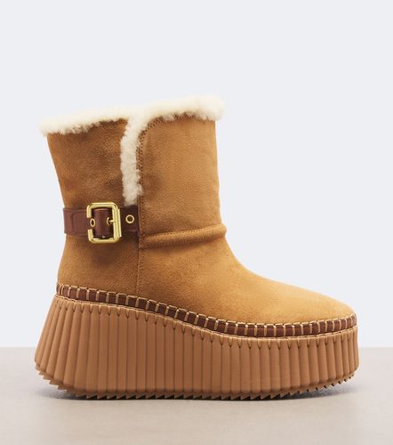 Chloé Bottines compensées Nama en daim - Chloe - Modalova