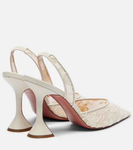 Escarpins slingback Holli en dentelle et cuir - Amina Muaddi - Modalova