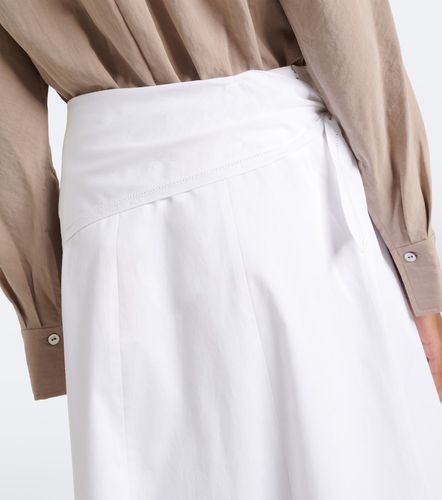 Jupe midi en popeline de coton à foulard - Vince - Modalova