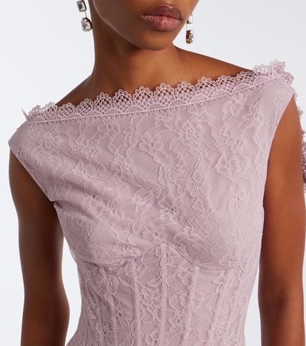 Robe longue en soie mélangée et dentelle - Georges Hobeika - Modalova