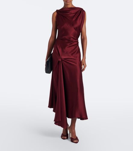 Robe midi asymétrique Posy en satin - Victoria Beckham - Modalova
