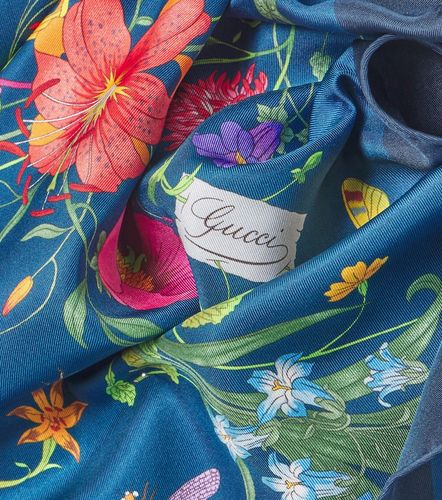 Foulard Flora en soie à imprimé - Gucci - Modalova