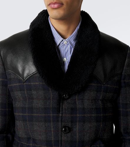 Veste doudoune en tweed de laine et cuir - Junya Watanabe - Modalova