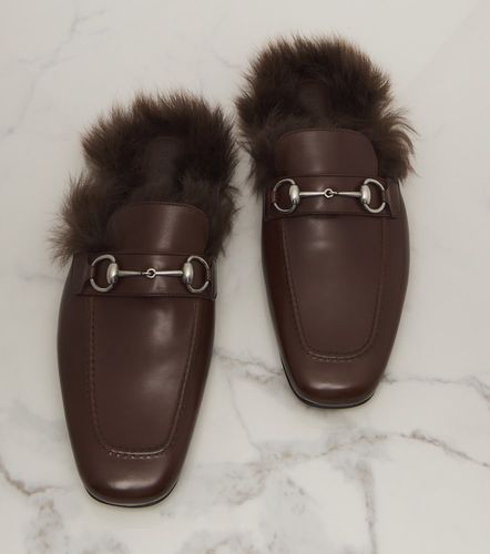 Mules Larindo en cuir et shearling - Gucci - Modalova