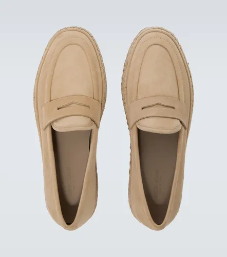 Mocassins en daim et jute - Giorgio Armani - Modalova