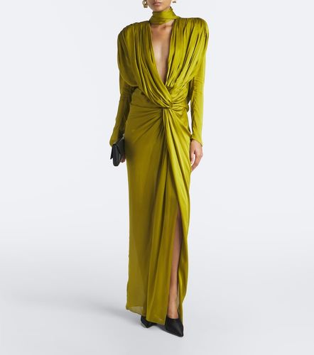 Robe longue en satin de soie - Balmain - Modalova