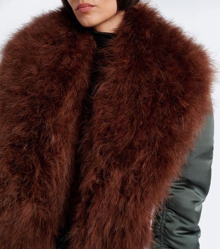 Veste bomber en soie à plumes - Gucci - Modalova