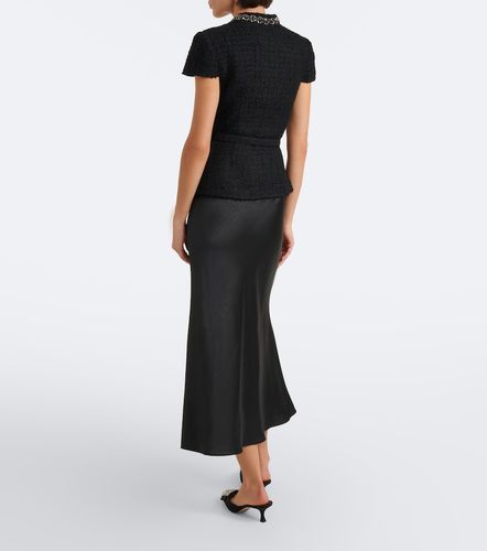 Robe midi en chenille et satin à ornements - Self-Portrait - Modalova