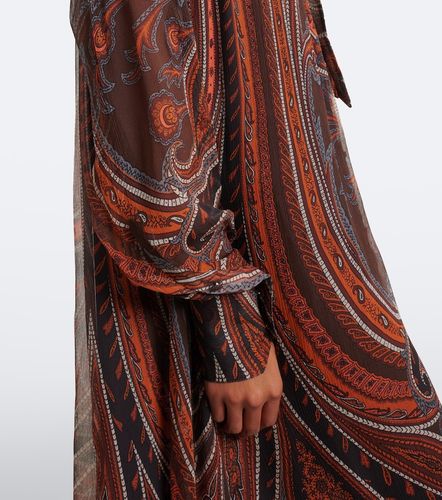 Robe longue en soie à motif cachemire - Etro - Modalova