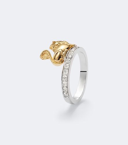 Yvonne Léon Bague Alliance Lion en or 9 ct et pierres précieuses - Yvonne Leon - Modalova