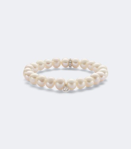 Bracelet en or 14 ct, perles d’eau douce et diamants - Sydney Evan - Modalova