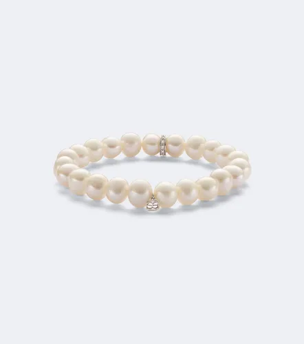 Bracelet en or 14 ct, perles d’eau douce et diamants - Sydney Evan - Modalova
