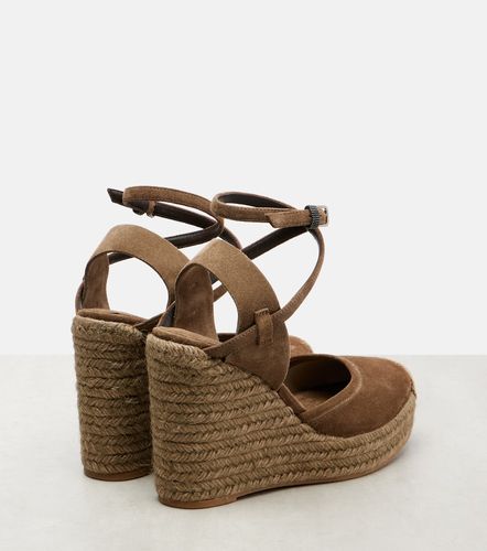 Espadrilles compensées Monili 80 en daim - Brunello Cucinelli - Modalova