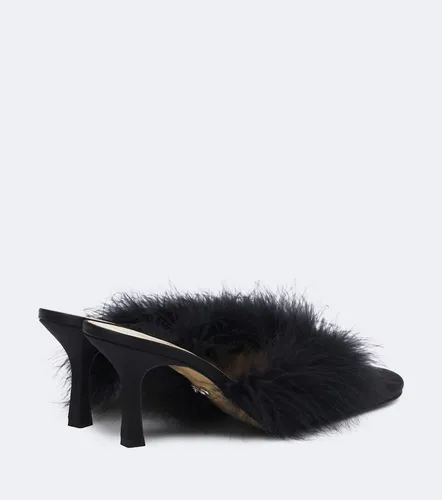 Mules Carolyn en satin à plumes - Mach & Mach - Modalova