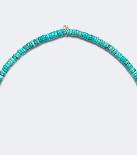 Collier à perles en or 14 ct, turquoise et diamants - Sydney Evan - Modalova