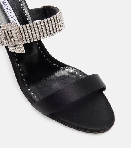 Mules Fibolta 90 en satin à ornements - Manolo Blahnik - Modalova