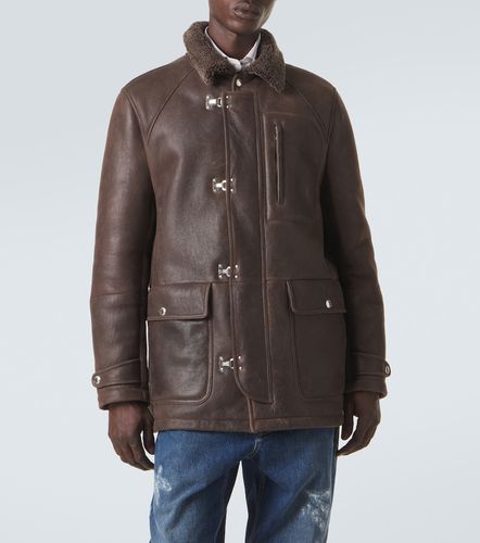 Veste en cuir doublée de shearling - Brunello Cucinelli - Modalova